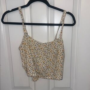Hollister Yellow and White Floral Camisole